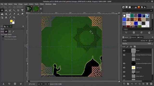 Create your own Ramadan greetings ...! | Speed Art | GIMP 2.10 | AOT