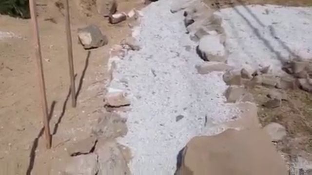 Rock wall, dry stack, no mortar,  retaining wall, basalt