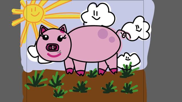 Рисуем свинку детям часть 97