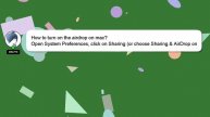 How to turn on the airdrop on mac?