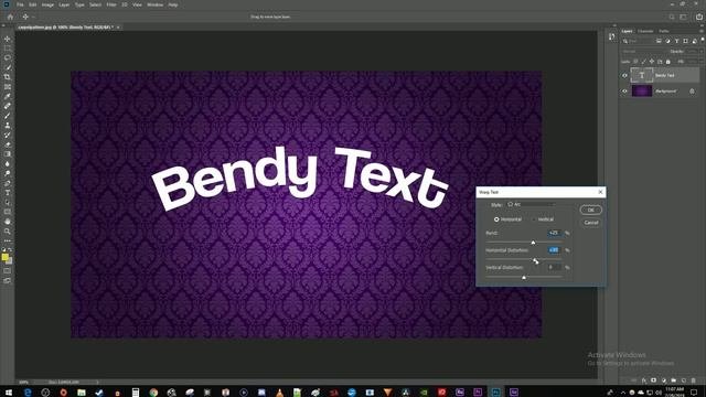 Photoshop CC : How to Bend and Curve Text
