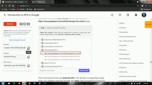 Introduction to APIs in Google | Qwiklabs [GSP294] | 30 Days Google Cloud Challenge Track 1