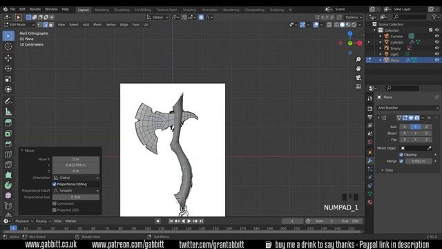 AXE -  Detailed game objects - P3 - Axe Handle Base Mesh