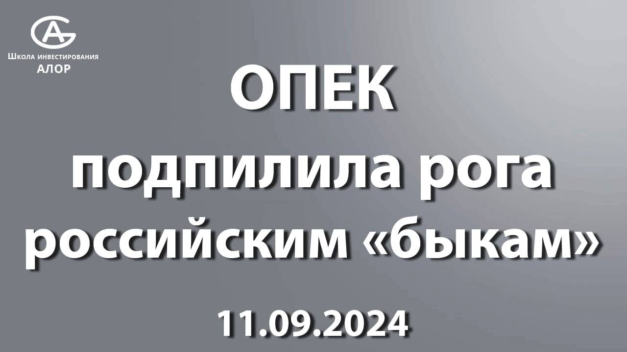 ОПЕК подпилила рога российским «быкам» 11.09.2024