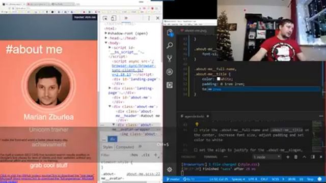 Style the about me page using SASS (not in 4K)