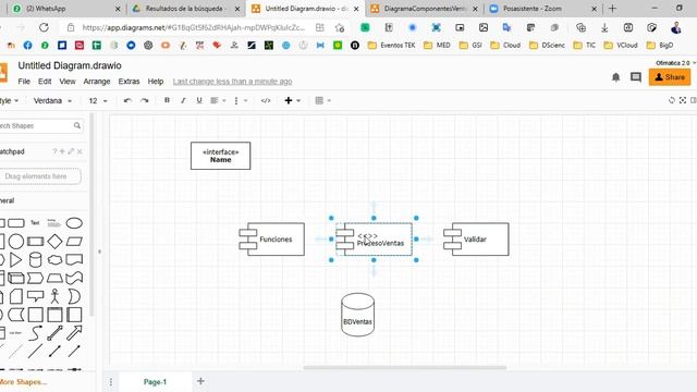 Diagrama de Componentes en Draw IO