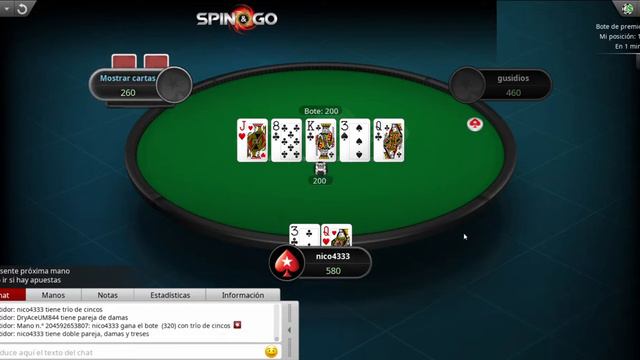 TORNEO DE POKER SPIN AND GO EN POKERSTARS #21