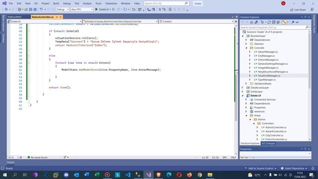 .Net Core 5.0 ile Emlak Sitesi - Durumların Silinmesi