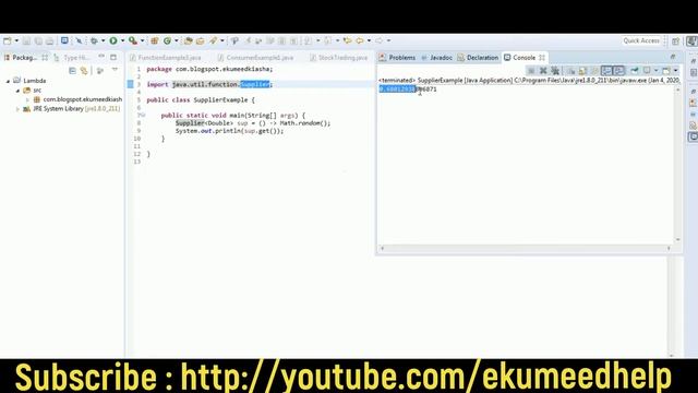 Supplier functional interface in java 8