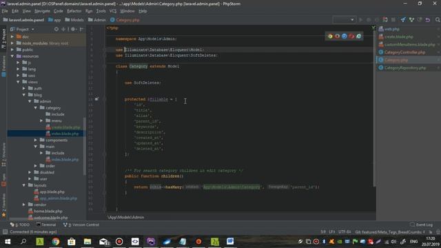 9-2.Laravel 5.8.* - Урок 9-2. Управление Меню Категорий. Создание Категорий. Часть 3
