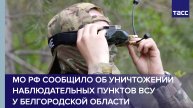 МО РФ сообщило об уничтожении наблюдательных пунктов ВСУ у Белгородской области