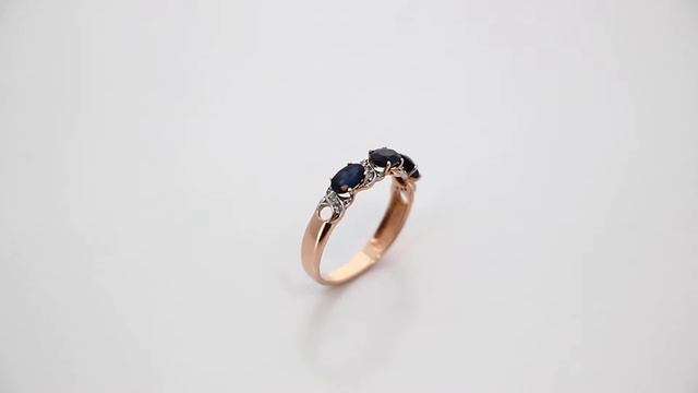 Кольцо с сапфирами и бриллиантами. gold585.ru