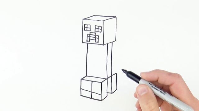 How to Draw Creeper from Minecraft Easy