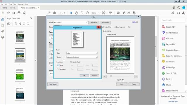 How to print a4 size paper using Adobe Acrobat Pro DC
