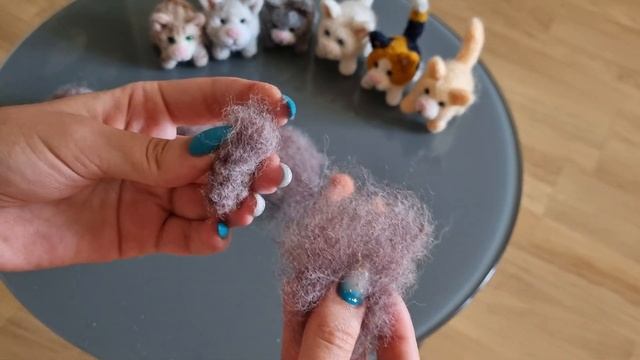 Валяние из шерсти. Набор для валяния. Шерстяные котики DIY. Мастер-класс