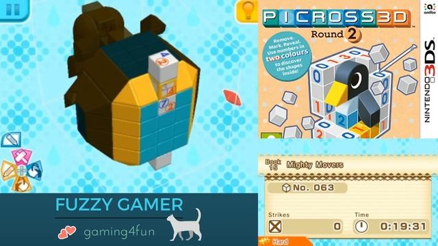 Picross 3D Round 2! Book 15 Mighty Movers Hard Mode