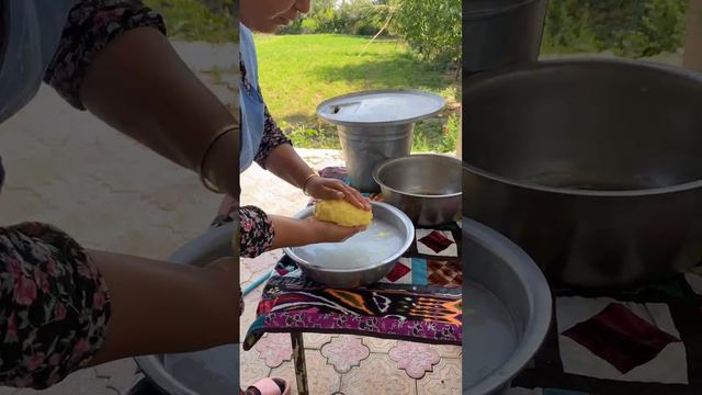 делаем сливочное масло и сузму это узбекский йогурт