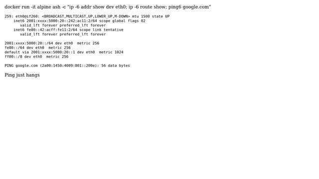 DevOps & SysAdmins: Docker IPV6 routing (2 Solutions!!)