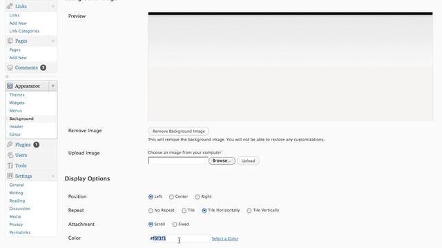 How to replace a background in twenty ten wordpress theme.mov