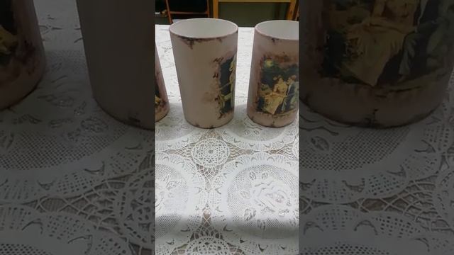 Декупаж. Банки для сыпучих продуктов. 3 часть.