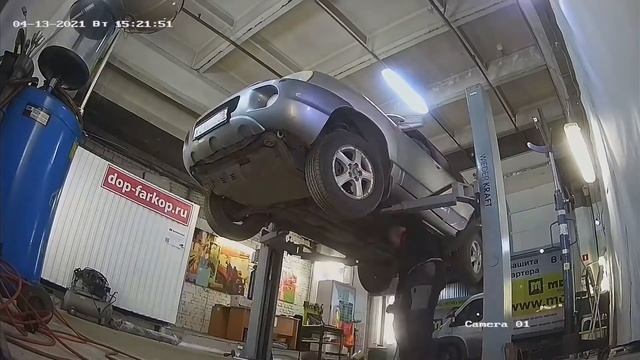 Установка фаркопа на Hyundai Santa Fe 2003 год. Leader Plus, арт. Н205-А