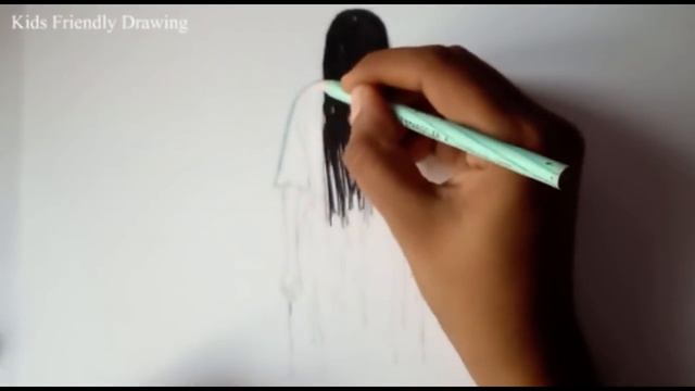 Scary Drawings - How To Draw a Ghost Girl Scary Step by Step | Halloween Drawings