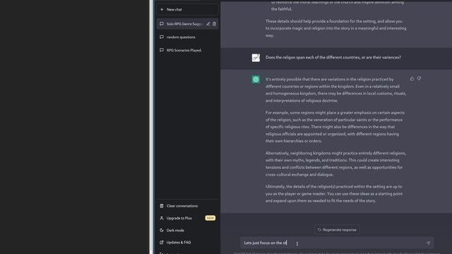 Using ChatGPT for RPG Setting and Character Creation