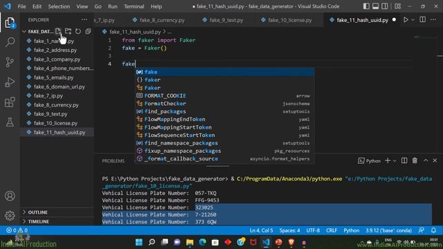 #12 Fake Hash & UUID Generate using Python Faker Library Tutorial