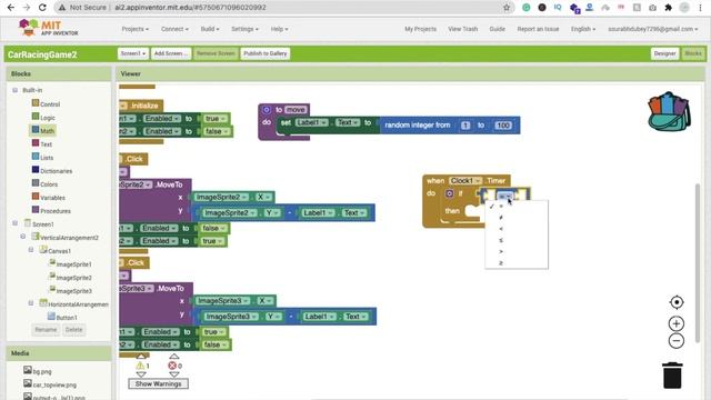 How to make a Multiplayer Car Racing Game in MIT App Inventor 2 | Part - 2