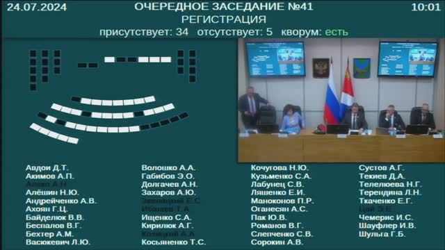 Заседание Законодательного Собрания Приморского края №41 24.07.2024