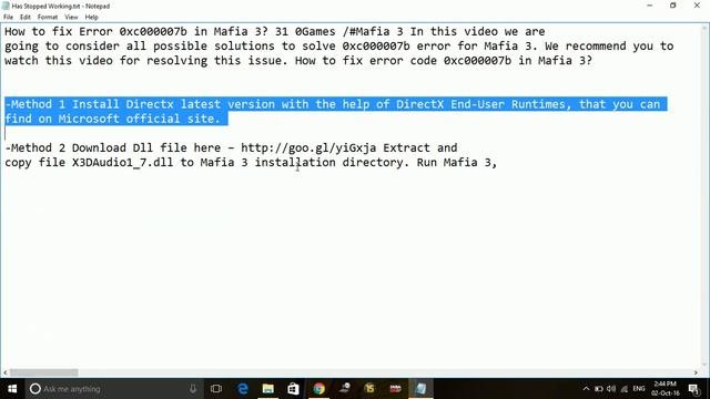Mafia 3 - Fix Error  0xc000007b  [Quick Fix]