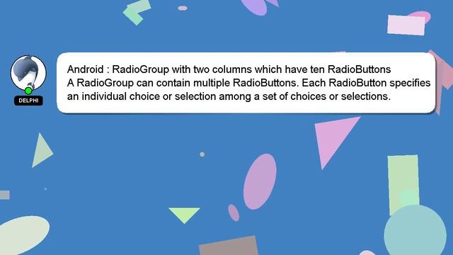 Android : RadioGroup with two columns which have ten RadioButtons