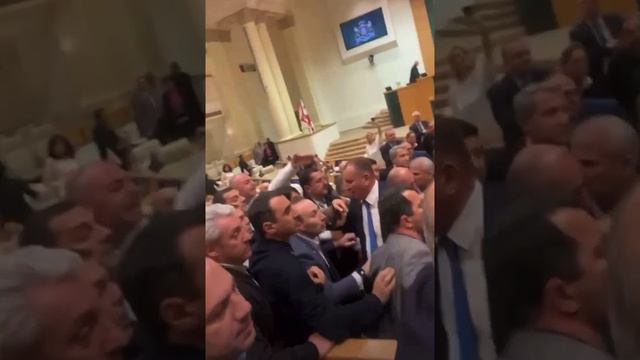 В парламенте Грузии произошла драка между депутатами перед рассмотрением закона об иноагентах