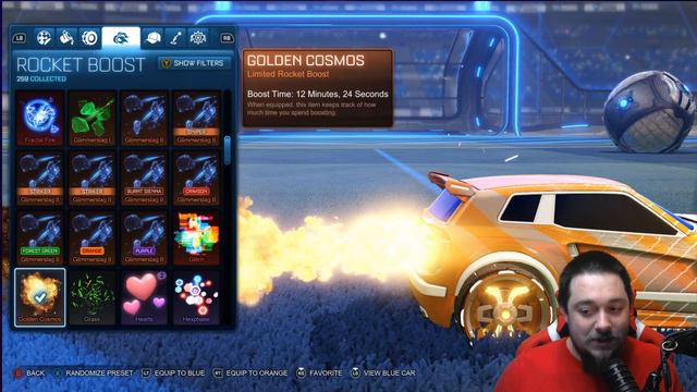 *NEW* Rocket League Legacy Item Showcase! | Golden & Faded Cosmos Boost in rocket league! (AMAZING)