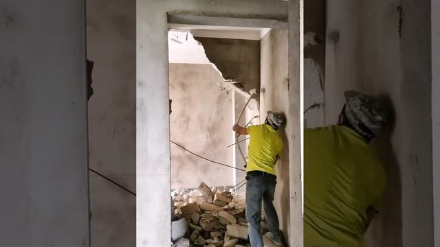 Satisfying destroying brick wall
