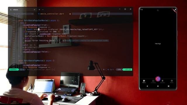 5 Hours Build UI Application Movie App with Flutter  ASMR Coding no talking