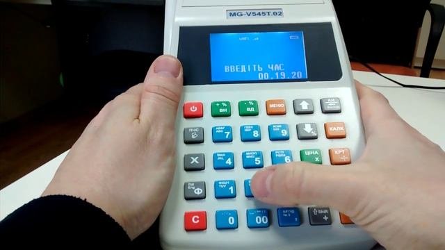 Программирование времени на кассовом аппарате MG-V545T