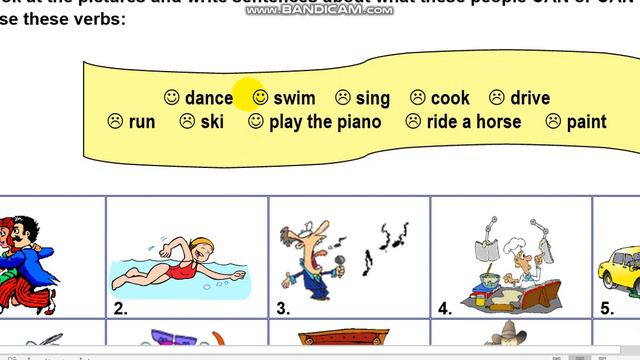 วิชาภาษาอังกฤษ Can/Can't (worksheet week1)