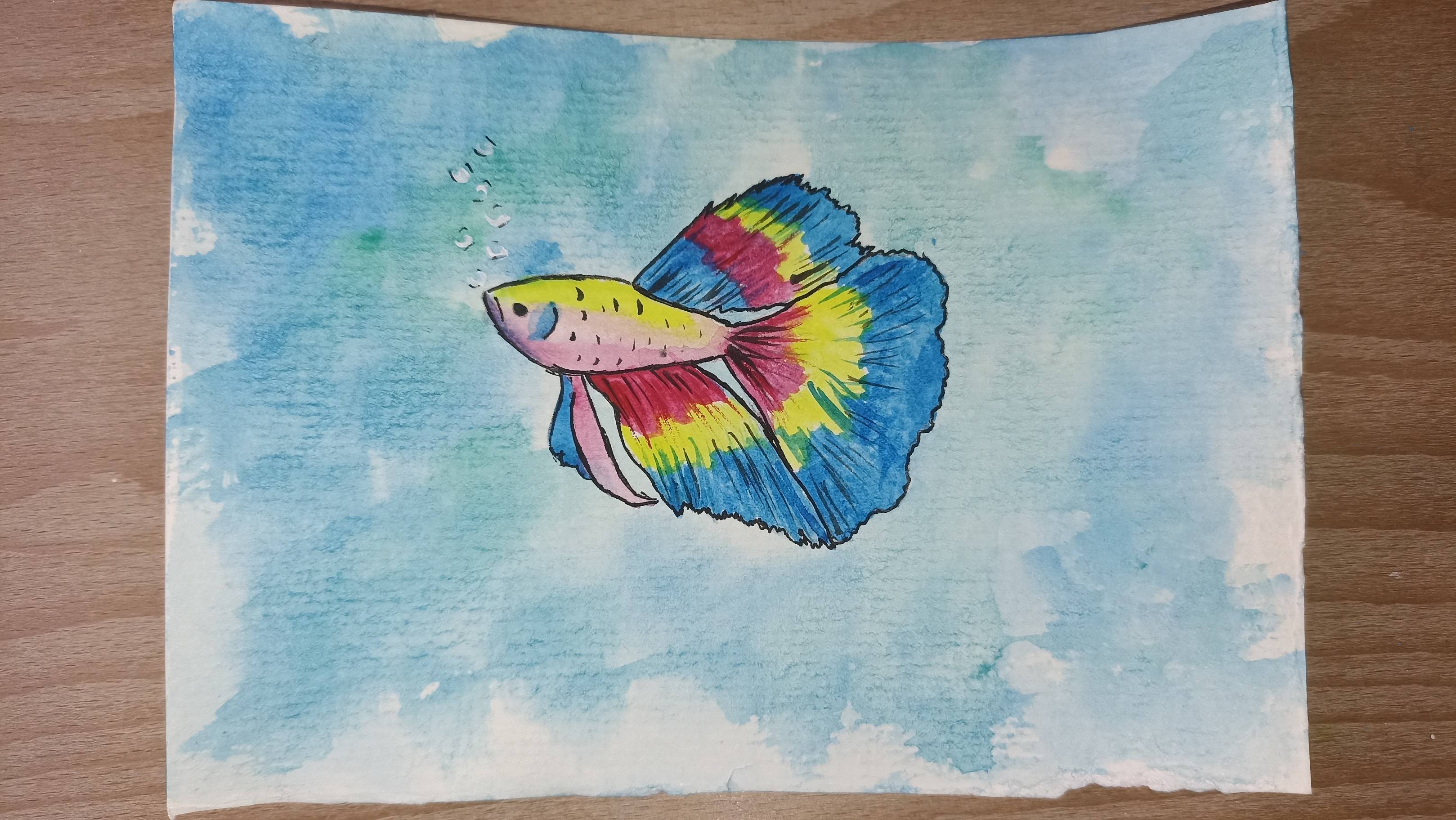 Рыбка / Рисунок акварелью