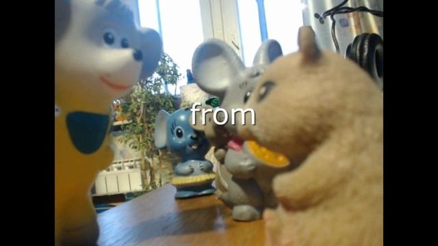 Mice meet a hamster.
