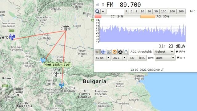 One frequency with tree radio stations