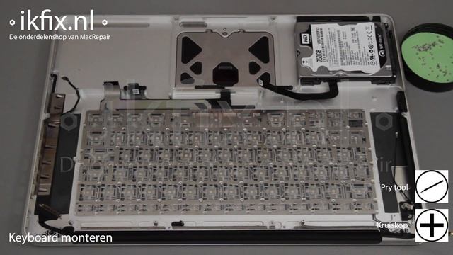 MacBook Pro Unibody 15" toetsenbord (keyboard) vervangen