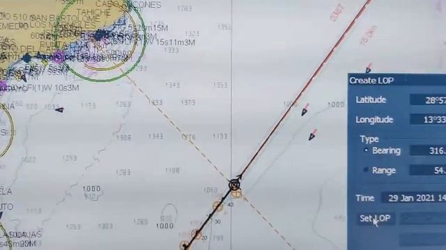 LOP MANUAL FIX POSITION ON ECDIS JRC JAN-901B/2000