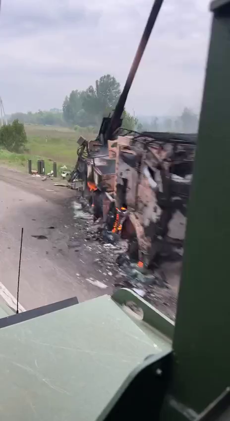 Уничтоженная украинская 155-мм САУ "Богдана".