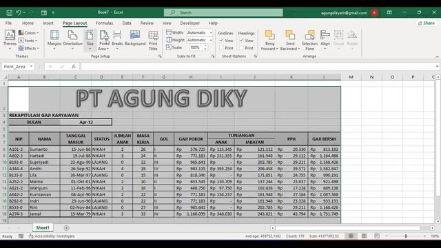 Cara Print Excel Tanpa Terpotong Full Kertas A4