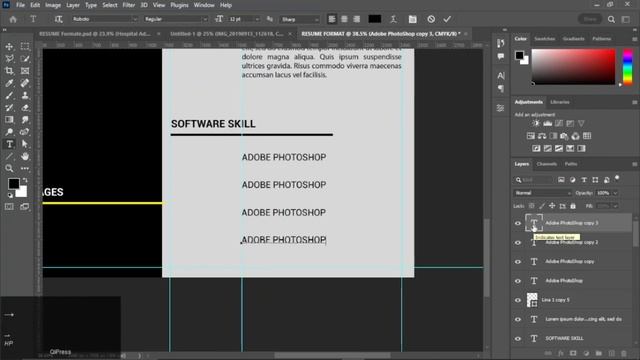 How To Make  Professional CV/Resume In Photoshop #easygraphics33