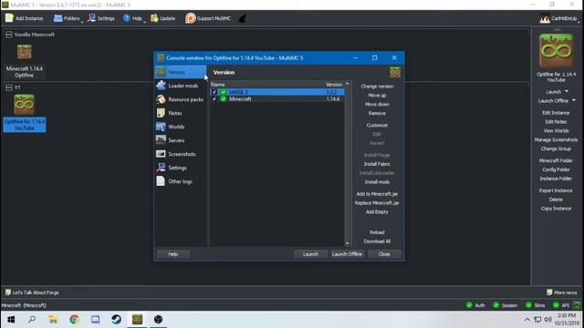 MultiMC: How to install Optifine for Minecraft version 1.18+