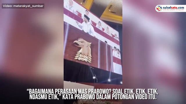 Viral, Ucapan Prabowo "Ndasmu Etik" saat Pidato
