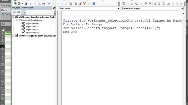 Excel Visual Basic, amplia selección automáticamente, efecto ZOOM [Excel 2010-] (Avanzado Eventos)