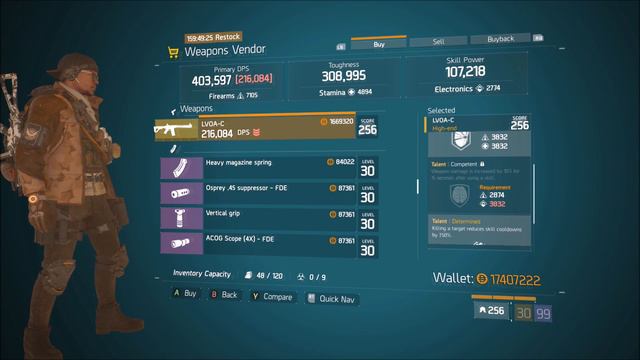 The Division: VECTOR 45 LVOA-C  GEAR! Weekly Vendor Reset BEST BUYS!